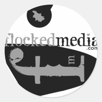 Flocked Media Grey Side Logos Classic Round Sticker