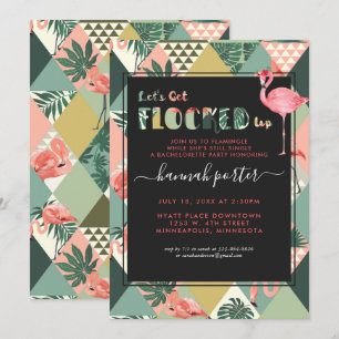 Flocked Up   Flamingo Themed Bachelorette Invitation