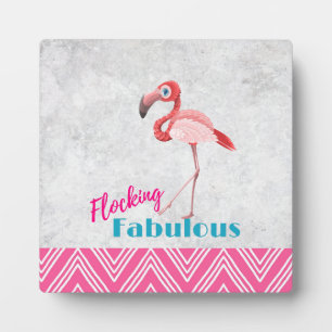 Flocking Fabulous Pun w/ Pink Flamingo Plaque