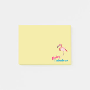Flocking Fabulous Typography w/ Pink Flamingo Post-it Notes