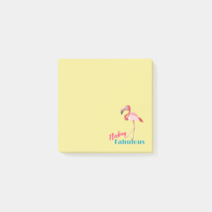 Flocking Fabulous Typography w/ Pink Flamingo Post-it Notes