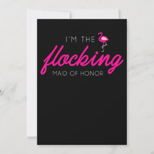 Flocking Maid Of Honour Flamingo Bachelorette Part Thank You Card