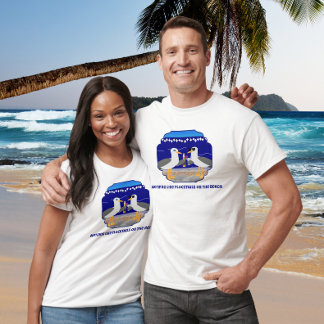 Flocktails on the Beach Funny Seagull T-Shirt