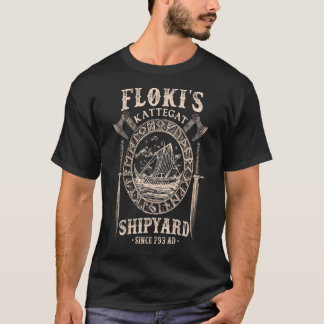 Flokis Shipyard Kattegat Viking Ship and Sword TSh T-Shirt