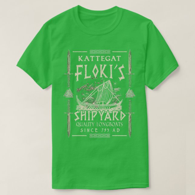 Flokis Shipyard Kattegat Viking Ship  Gift  T-Shirt (Design Front)