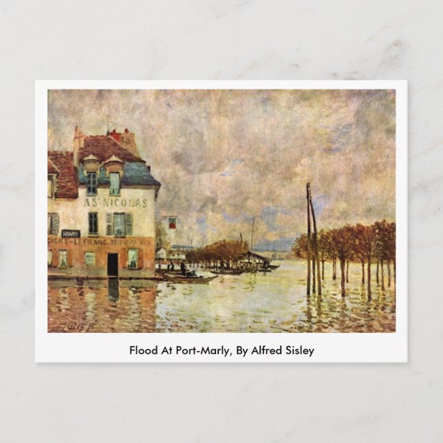 Flood At Port-Marly, By Alfred Sisley Postcard (Front)