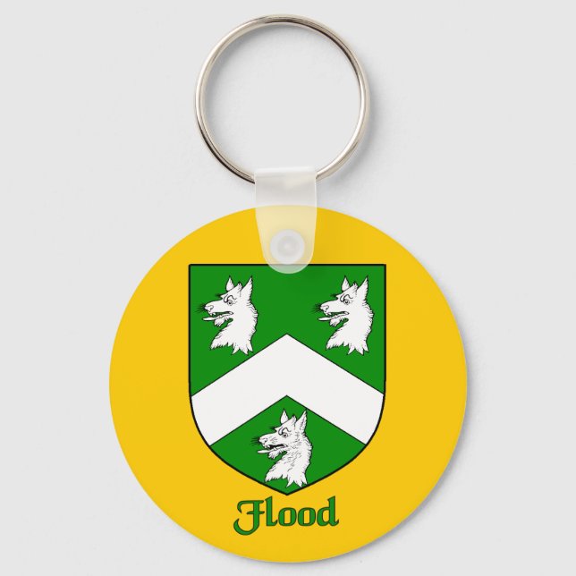 Flood Family Shield Keychain (Front)