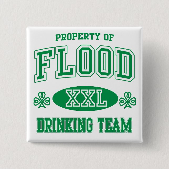 Flood Irish Drinking Team 15 Cm Square Badge (Front)