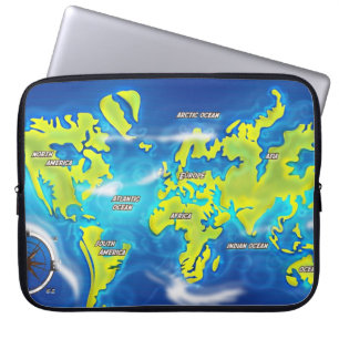 Flooded Earth Map Laptop Sleeve