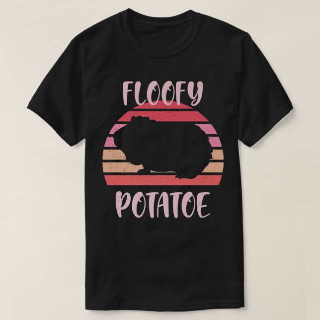 Floofy Potato Fluffy Potato Piggies Cute Pink Guin T-Shirt (Design Front)