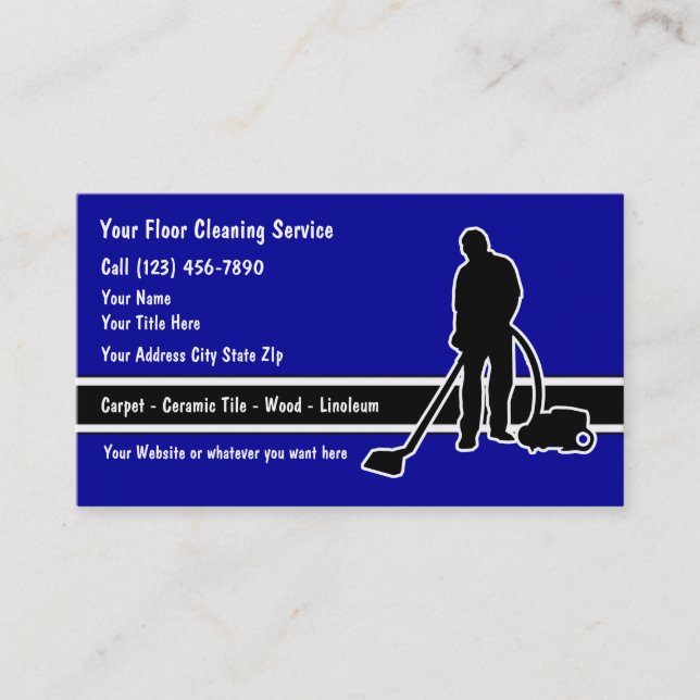 Floor Cleaning Business Cards (Front)