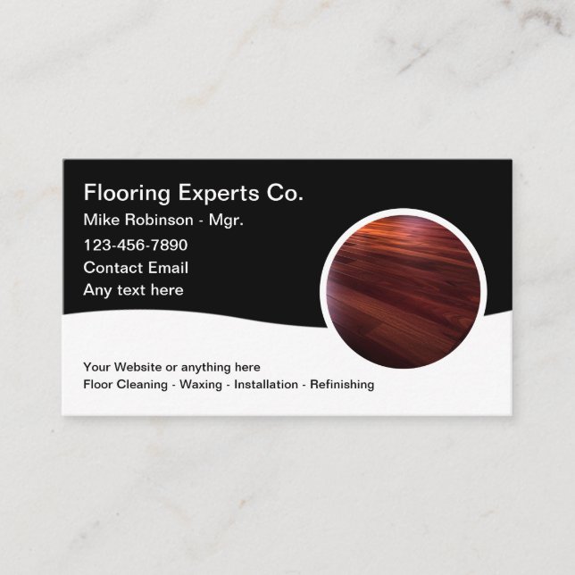 Floor Cleaning Installation Refinishing Business Card (Front)