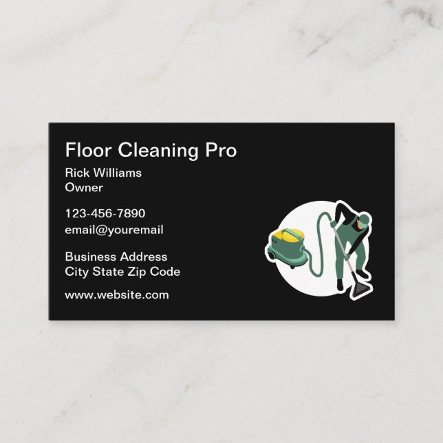 Floor Cleaning Professional Business Cards (Front)