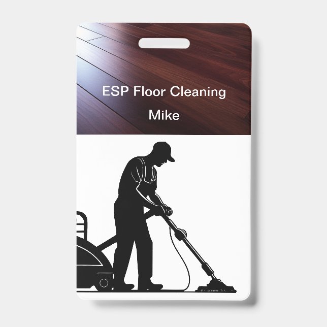 Floor Cleaning Service Work Badges ID Badge (Front)