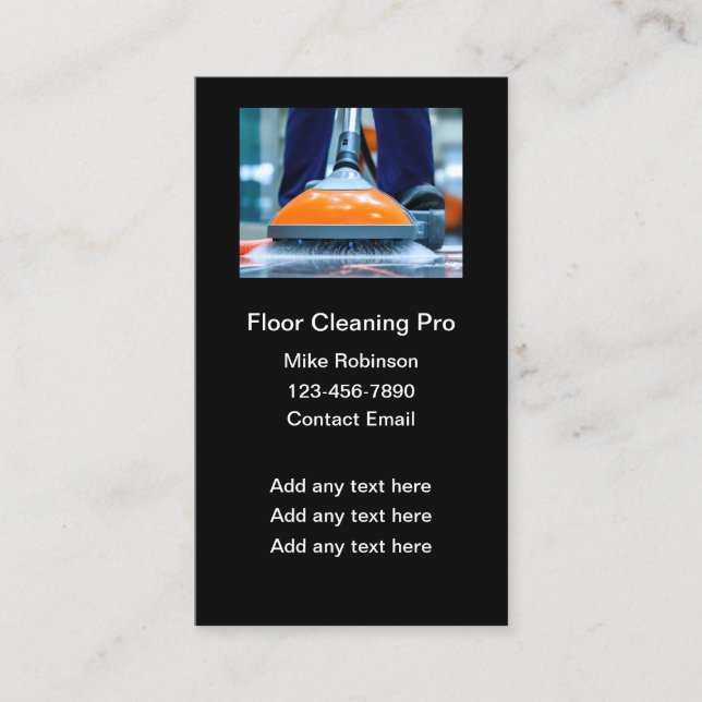 Floor Cleaning Services Simple Business Cards (Front)