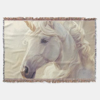 Floor clothing with White Unicorn Sparkle Throw Blanket