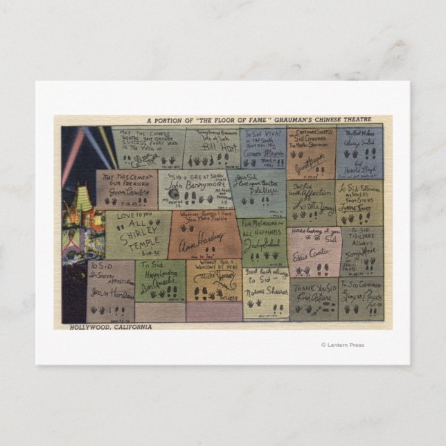 Floor of Fame, Grauman's Chinese Theatre Postcard (Front)