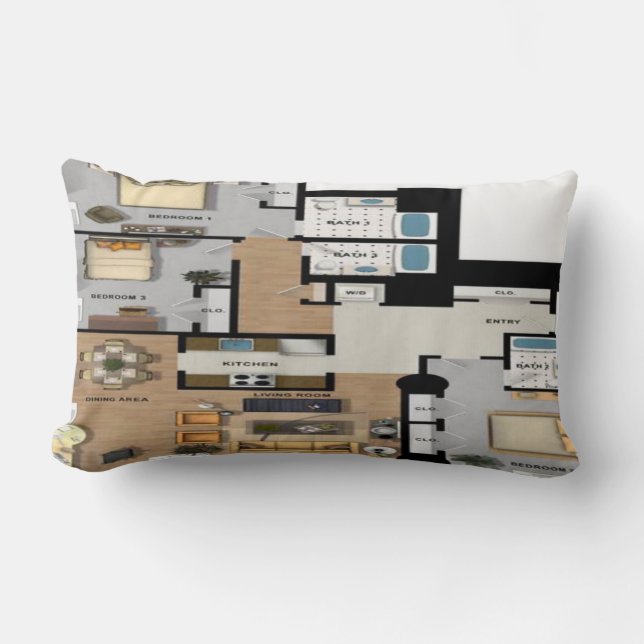 Floor Plan Pillow (Front)