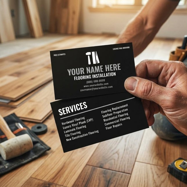 Flooring Installation Luxury Hardwood Specialist Business Card (Creator Uploaded)