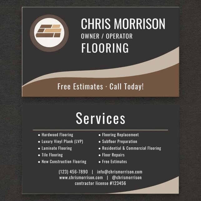 Flooring Installation Professional Business Card (Creator Uploaded)