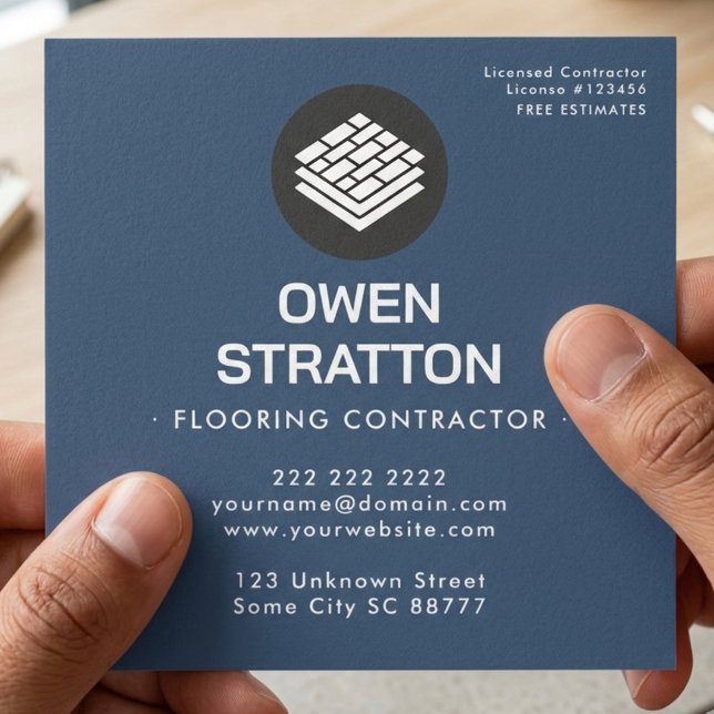 Flooring Installation - Professional Contractor Square Business Card (Creator Uploaded)