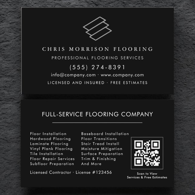 Flooring Installation QR Code Business Card (Creator Uploaded)