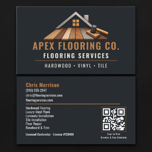 Flooring QR Code Professional Services Business Card