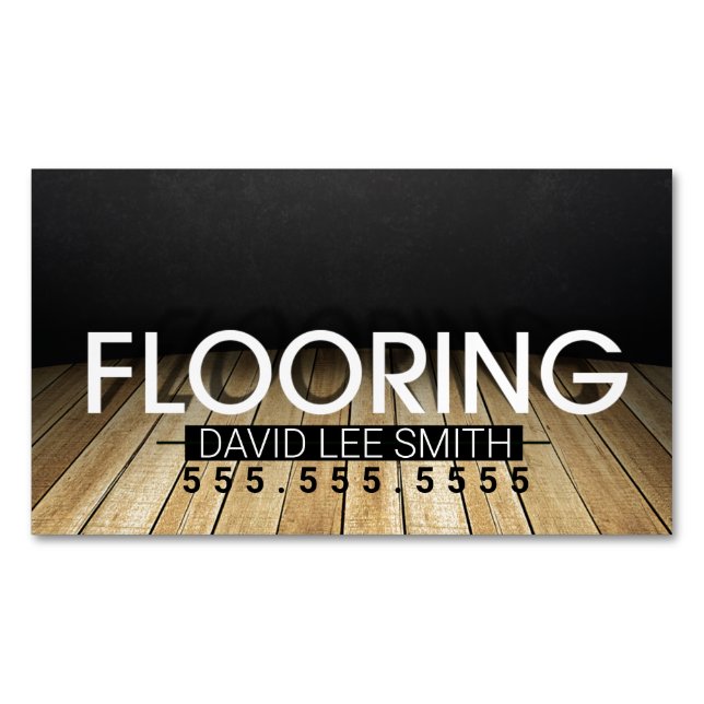 Flooring Wood specialist Magnetic Business Card (Front)