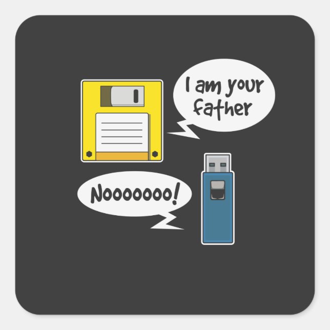 Floppy Disc Diskette USB Square Sticker (Front)