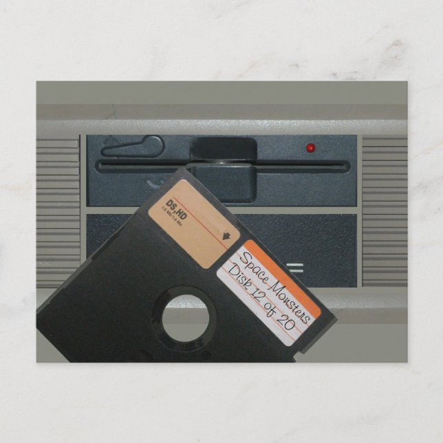 Floppy Disc Drive and Floppy Disc Postcard (Front)