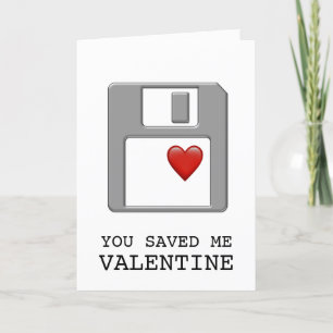 Floppy Disc Heart Valentine Computer Engineer Geek Holiday Card