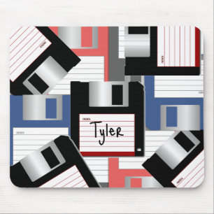 Floppy Disc Pile Computer Retro Personalised Desk  Mouse Pad