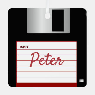 Floppy Disc Retro Computer Metal Square Ornament
