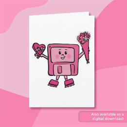 Floppy Disc Valentine with Binary Love Code Card
