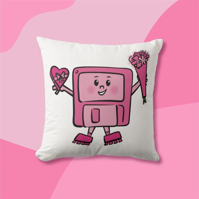 Floppy Disc Valentine with Binary Love Code Cushion (Creator Uploaded)