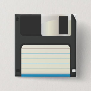 Floppy Discs 15 Cm Square Badge