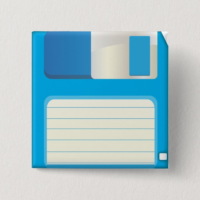 Floppy Discs 15 Cm Square Badge (Front)