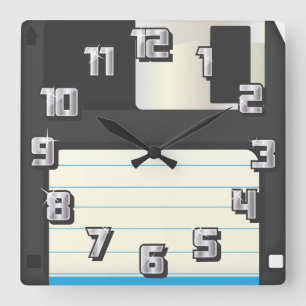 Floppy Discs Square Wall Clock