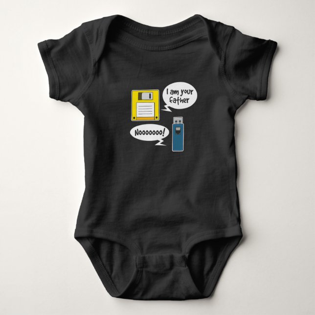 Floppy Disk Diskette USB Baby Bodysuit (Front)