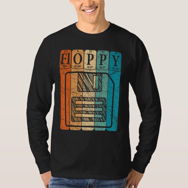 Floppy Disk Periodic Table Elements Computer Nerd  T-Shirt (Front)