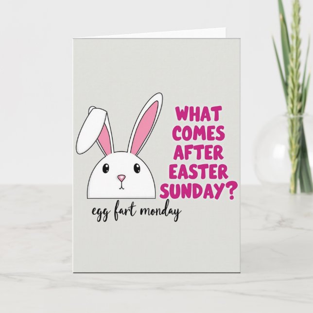Floppy Ear Funny Bunny Card (Front)