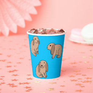 Floppy eared bunnies paper cups