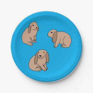Floppy eared bunnies paper plate