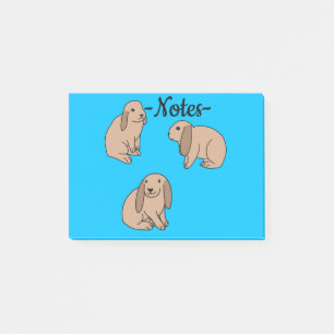 Floppy eared bunnies post-it notes