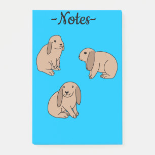 Floppy eared bunnies post-it notes