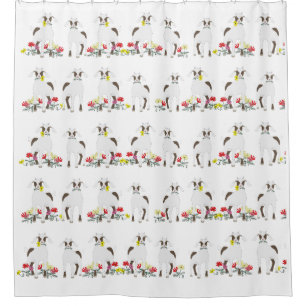 Floppy Eared Goats Shower Curtain