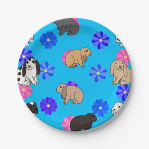 Floppy eared Rabbits Paper Plate