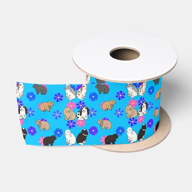 Floppy eared Rabbits Satin Ribbon (Spool)