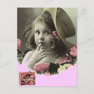 Floppy Hat Girl Postcard