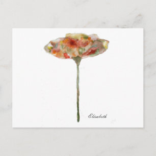 FLOR, ACUARELA,PASTELES, ILUSTRACIÓN POSTCARD